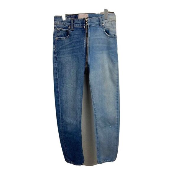 Revice Ying Yang Crop Jeans 26 Womens Tokyo Wash Zips Front To Back Two Toned - Picture 1 of 10